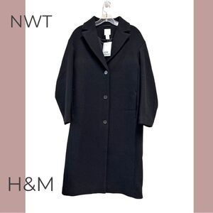 NEW! H&M Straight Cut Coat in Black, Sz S